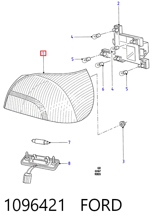 Задня права фара Ford Mondeo 2