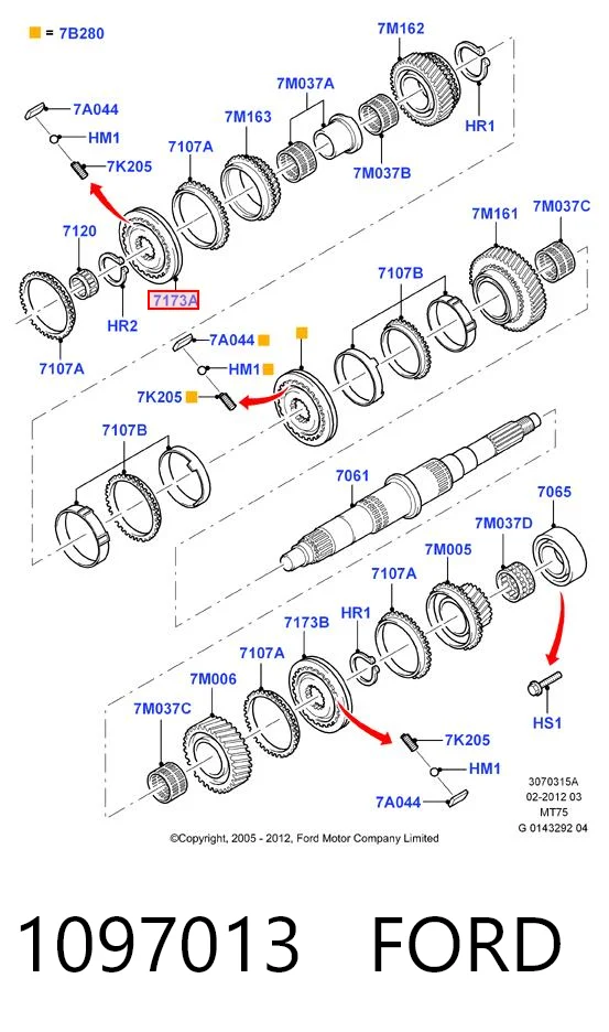 1097013 Ford Синхронізатор 3/4-ї передачі