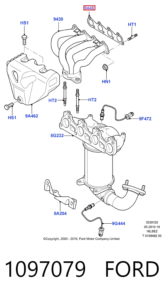 Прокладка випускного колектора Ford Fusion універсал (JU) (2002 - 2012) ціна, від 6.65 USD