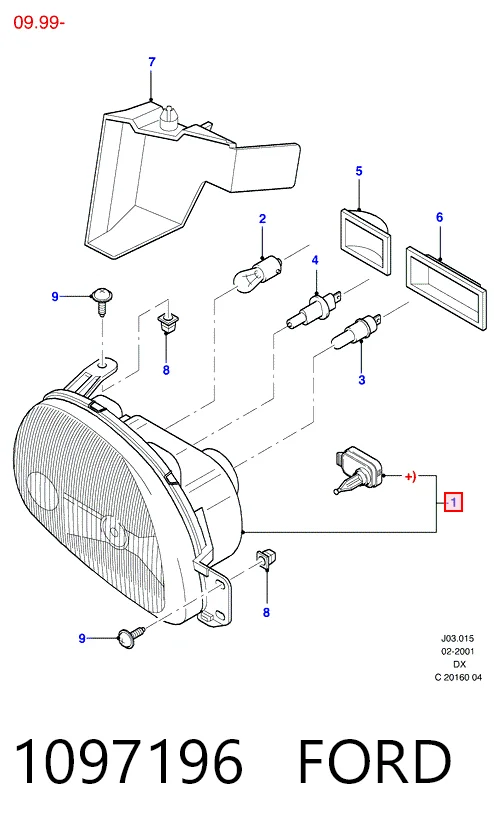 Фара правая Ford Fiesta COURIER фургон (J5S, J3S) (1996 - 2002) ціна, від 54.42 USD