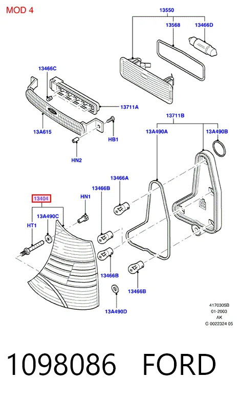 Ліхтар задній лівий Ford Focus I седан (DFW) (1999 - 2005) ціна, від 44.30 USD