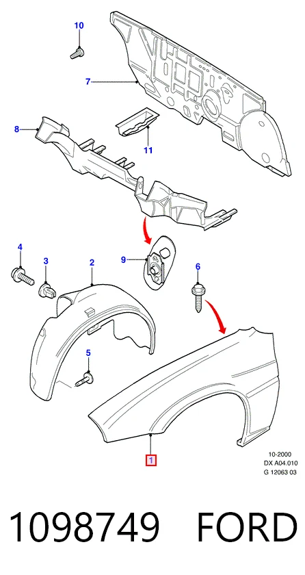 Купити Крило переднє ліве Ford Fiesta Mk4 JAS, JBS