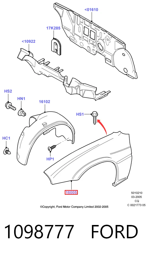 Купити Крило переднє ліве Ford Ka  RBT