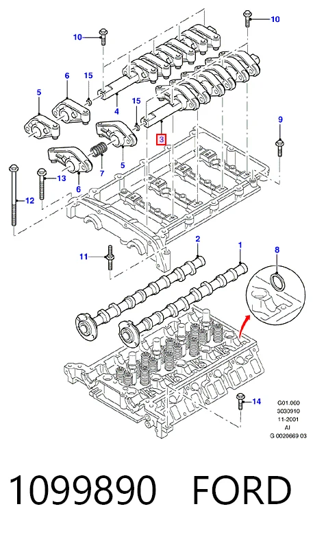 Купити HMPXS7Q6A557AC Hmpx Вісь коромисла рокерів, впускних