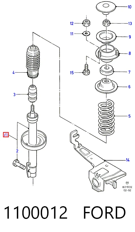 1100012 Ford Стійка передня