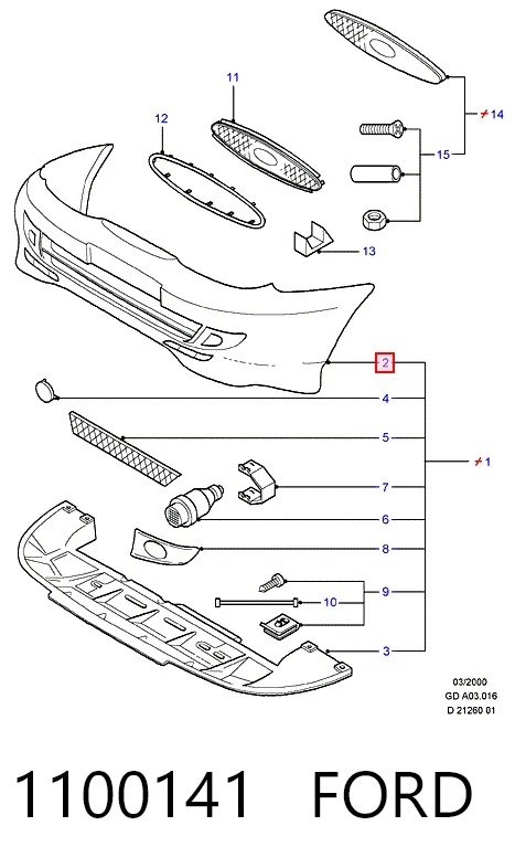 Купити Передній бампер Ford Mondeo II BFP