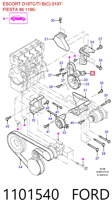Купити Натяжний ролик Ford Fiesta COURIER J5S, J3S