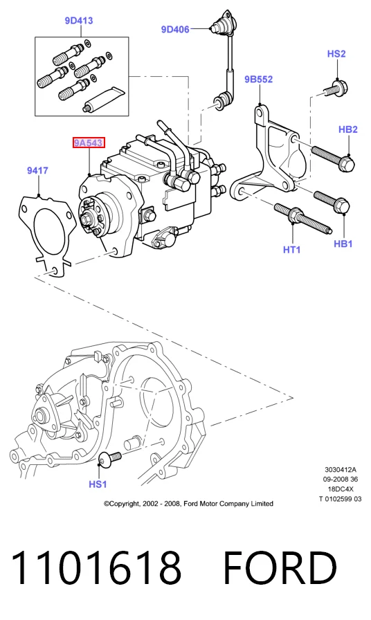 Насос паливний високого тиску (ПНВТ) на Ford Fiesta Mk4 JAS, JBS