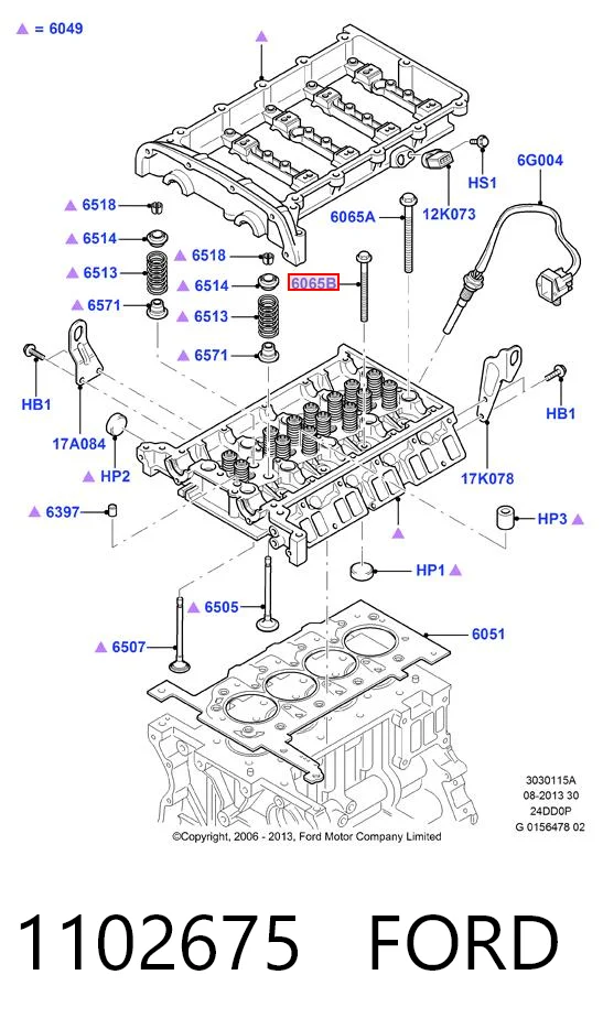1102675 Ford Болт кріплення головки блоку циліндрів