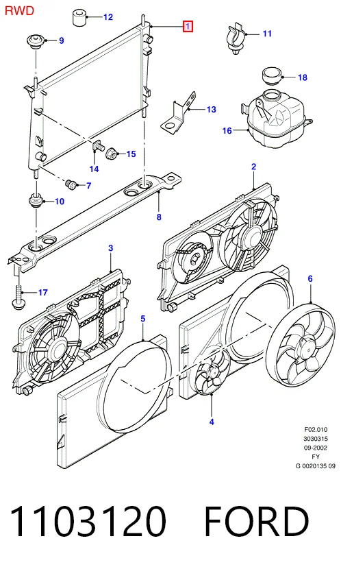 1103120 Ford Радіатор охолодження двигуна