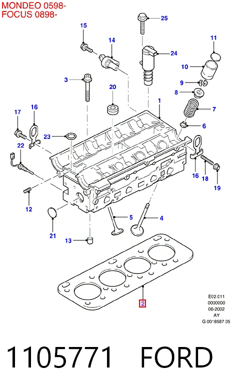 Купити Прокладка ГБЦ Ford Mondeo II BFP