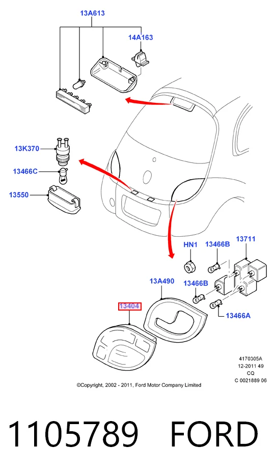 Ліхтар задній правий на Ford Ka  RBT