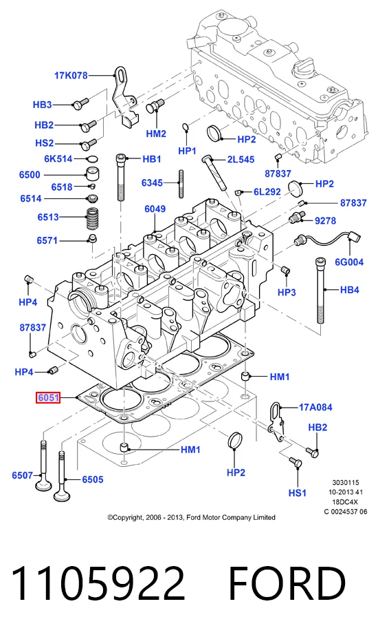  Прокладка ГБЦ Ford Focus 1