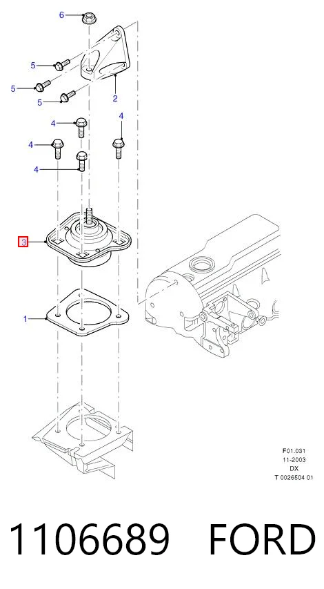 1106689 Ford Права подушка мотора