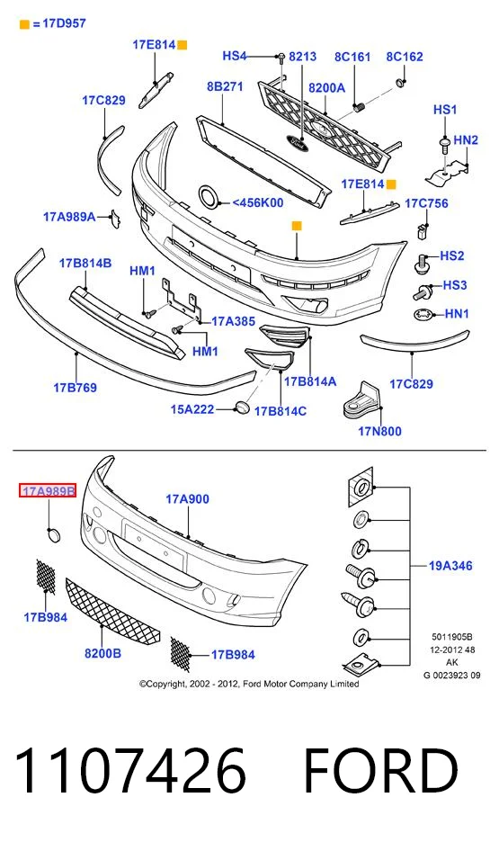 Купити Заглушки буксирувального гака Ford Focus I DFW