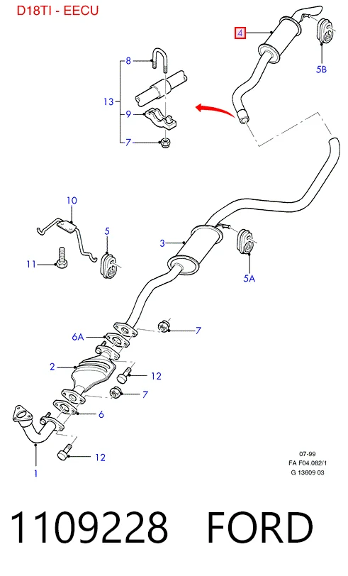1109228 Ford Глушилка задня