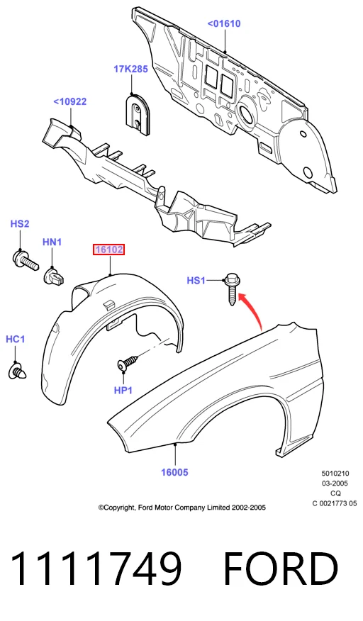  Підкрилок передній правий Ford Ka 