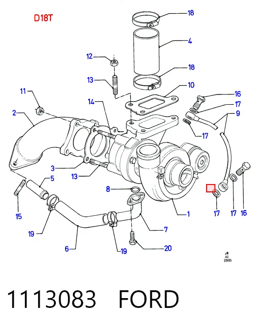  Прокладка колектора Ford Escort 5