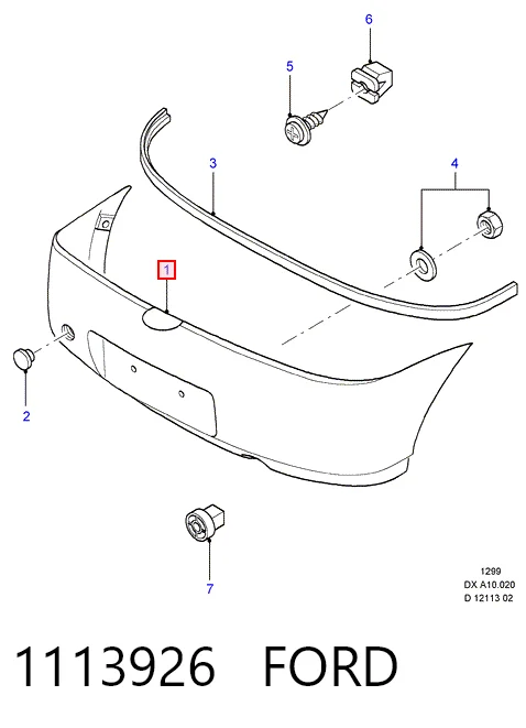 Купити Задній бампер Ford Fiesta COURIER J5S, J3S