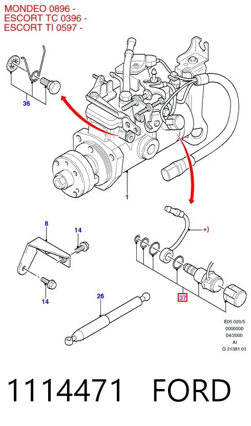 1114471 Ford Клапан ТНВД (дизель-стоп)