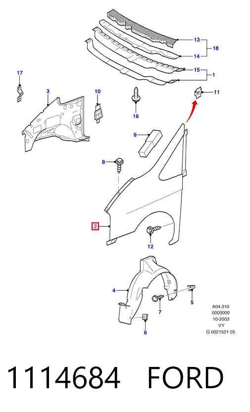 Переднє ліве крило на Ford Galaxy I VY WGR