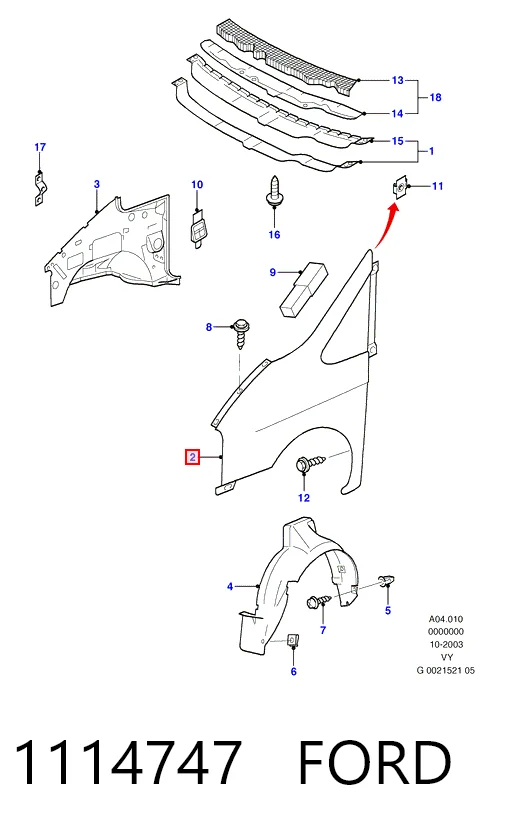 Ліве переднє крило Ford Galaxy I VY мінівен (WGR) (2000 - 2006) ціна, від 152.66 USD