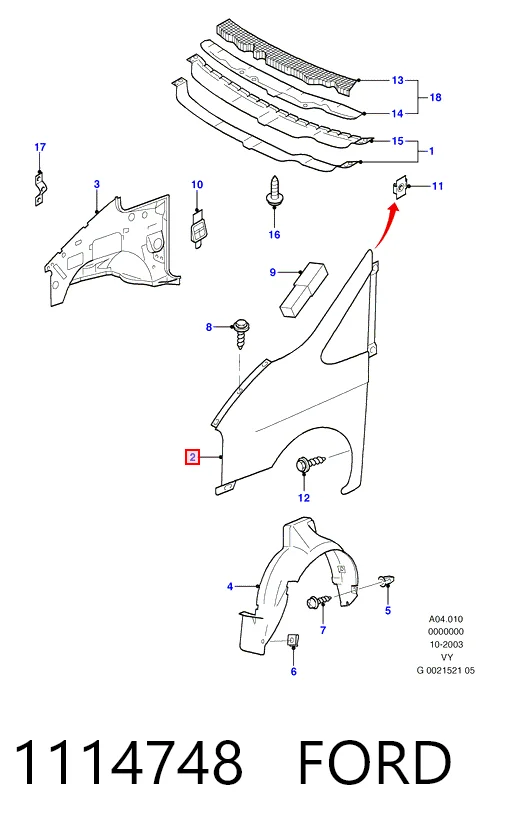 Крило переднє праве Ford Galaxy I VY мінівен (WGR) (2000 - 2006) ціна, від 63.81 USD