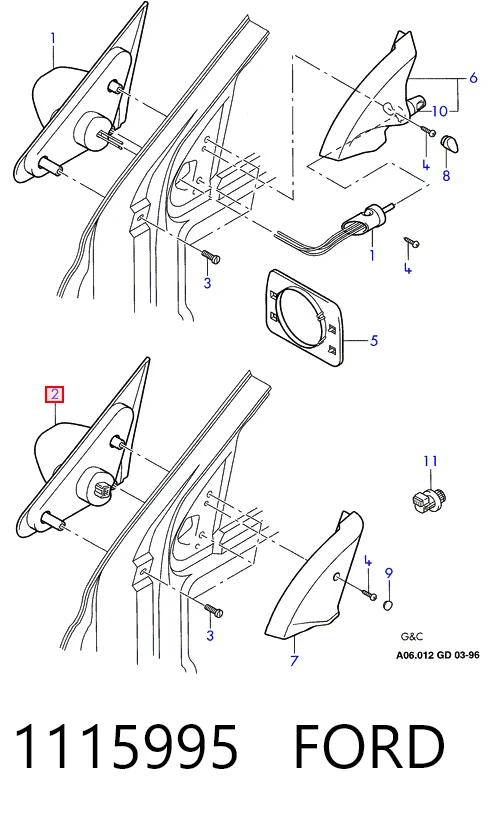 Купити Дзеркало праве Ford Mondeo II BFP