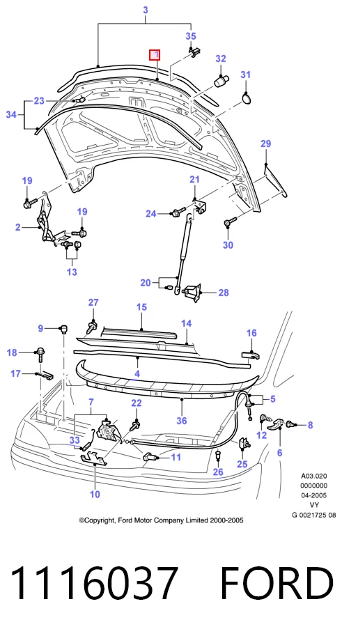 Капот Ford Galaxy I VY мінівен (WGR) (2000 - 2006) ціна, від 74.72 USD