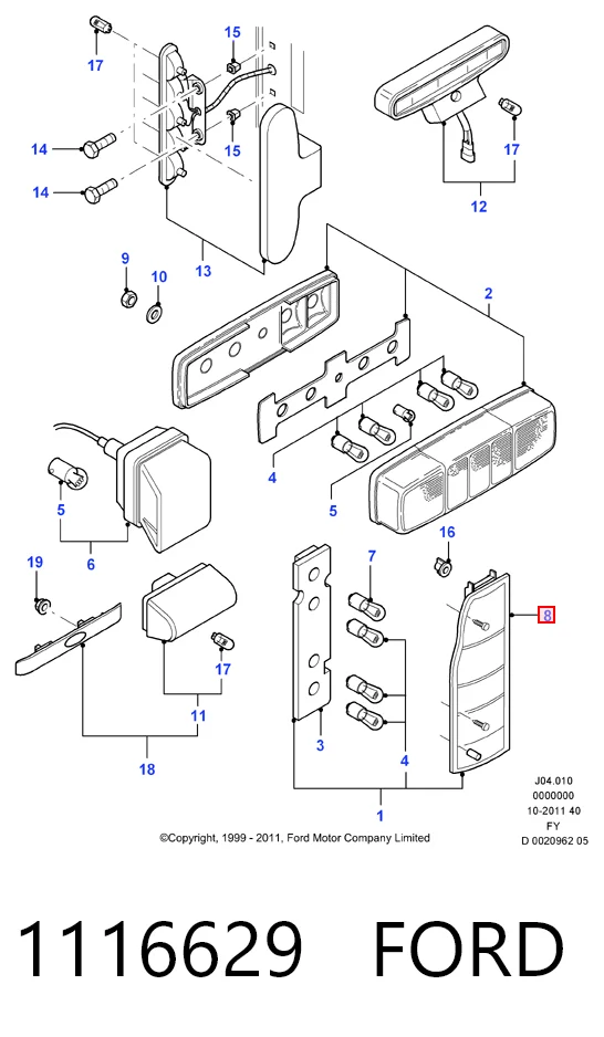  Задня права фара Ford Transit 5