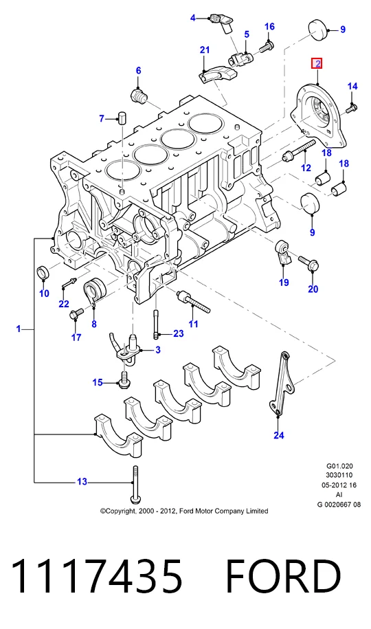 Сальник коленвала двигуна, задній Ford Transit V