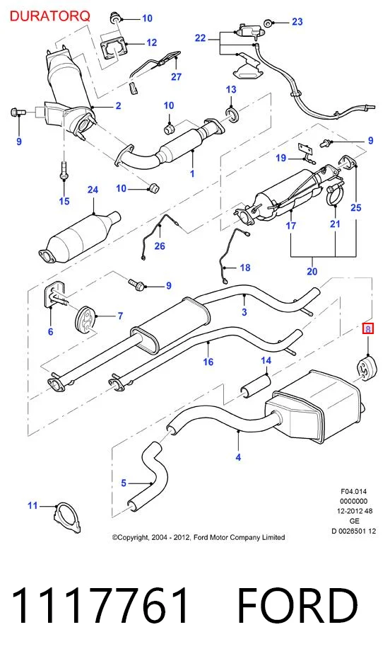 1117761 Ford Кронштейн кріплення глушника