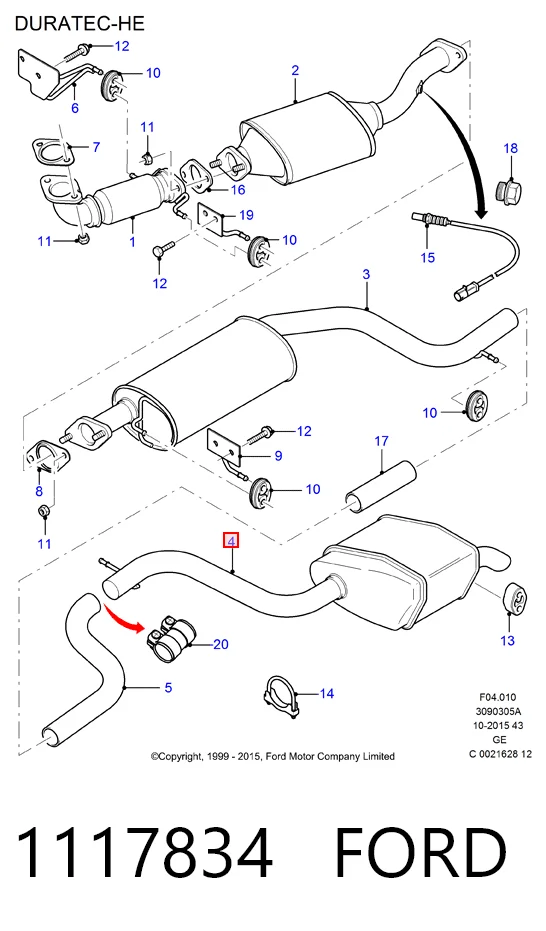 Вихлоп Ford Mondeo III седан (B4Y) (2000 - 2007) ціна, від 58.76 USD