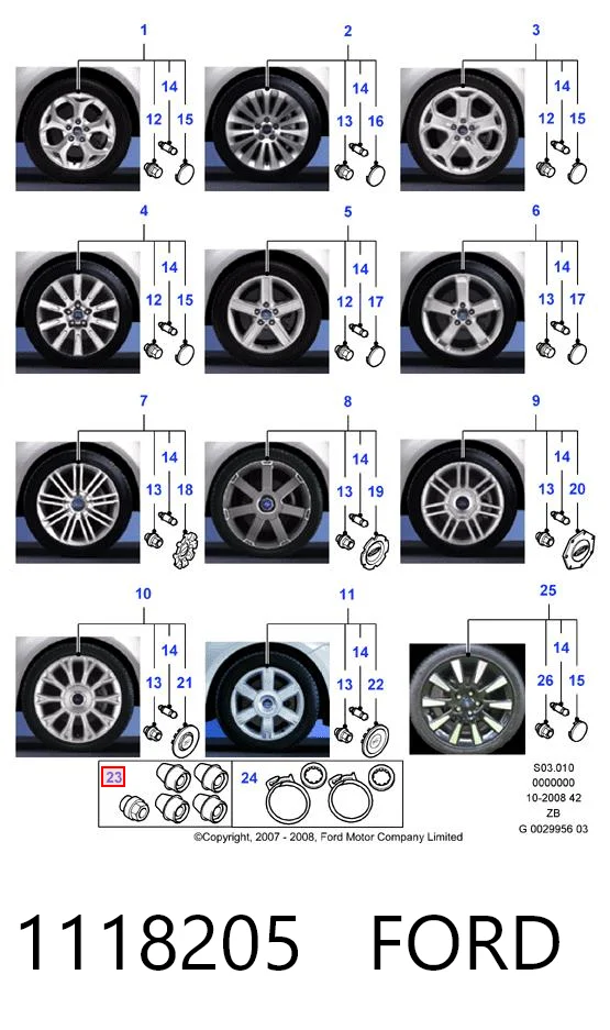 Болти до колеса на Ford Ka  RBT