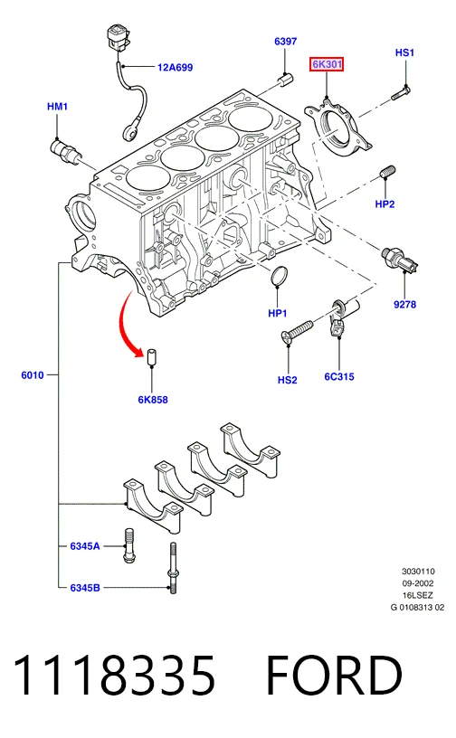 Сальник коленвала корінний на Ford Ka  RBT