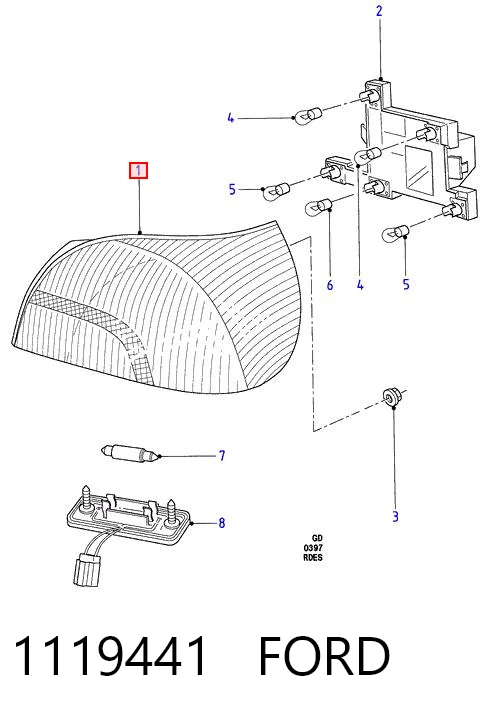 Задня ліва фара на Ford Mondeo II BFP