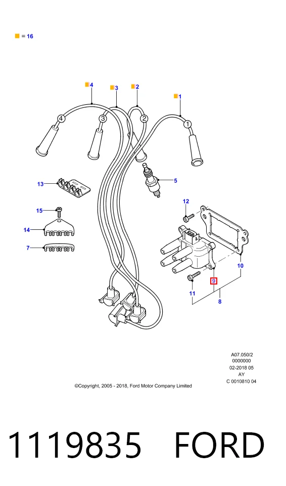 1119835 Ford Котушка запалювання