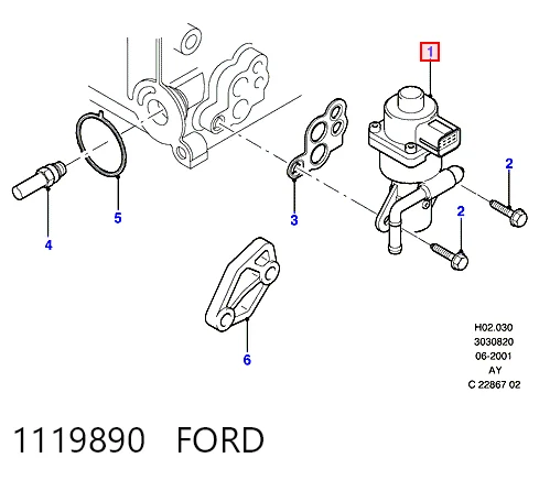 1119890 Ford Клапан рециркуляції відпрацьованих газів EGR