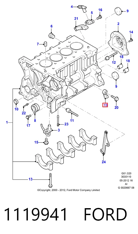 1119941 Ford Датчик детонації