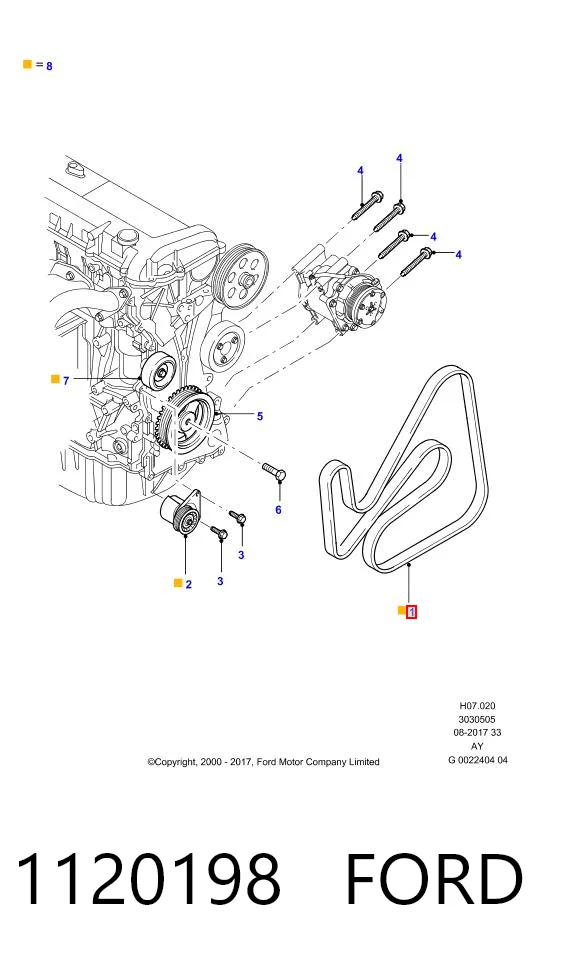 1120198 Ford Поліклиновий ремінь