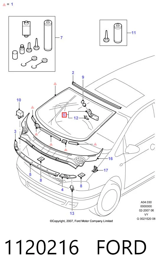 1120216 Ford Салоне дзеркало заднього виду