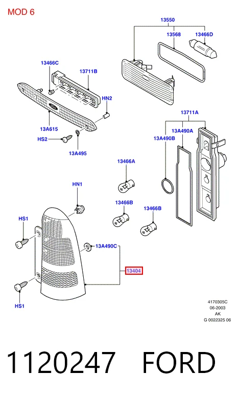  Лівий стоп Ford Focus 1