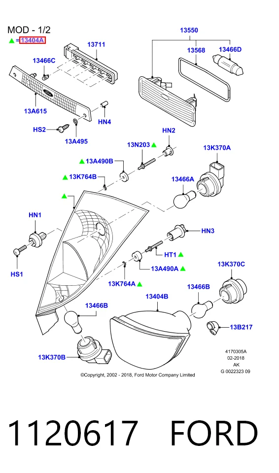 Задня ліва фара на Ford Focus I DAW, DBW