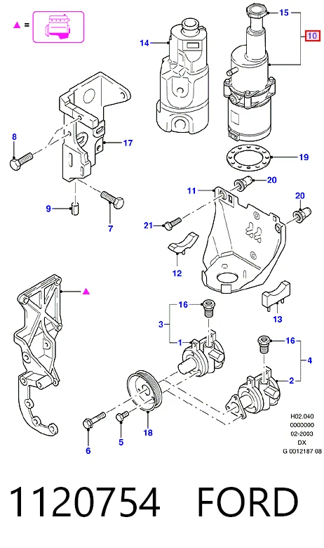 Насос гідропідсилювача керма Ford Fiesta COURIER