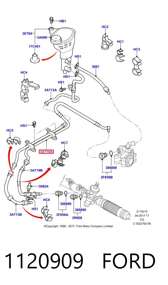 Патрубок гідропідсилювача Ford Ka 