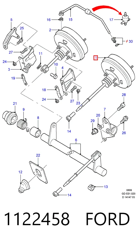 Вакуумника Ford Mondeo II седан (BFP) (1996 - 2000) ціна, від 31.67 USD