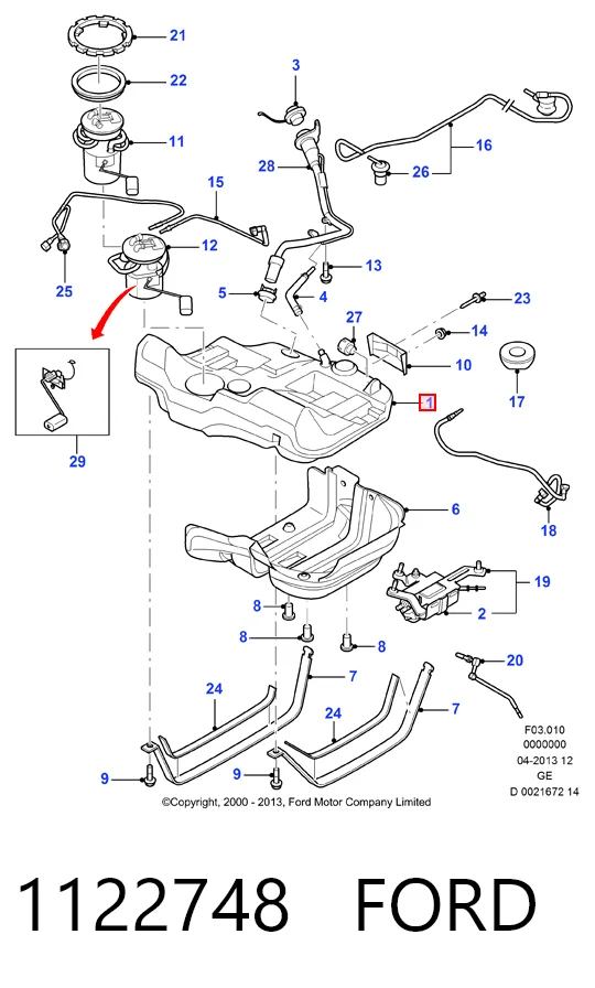 Б/бак Ford Mondeo III хетчбек (B5Y) (2000 - 2007) ціна, від 42.47 USD