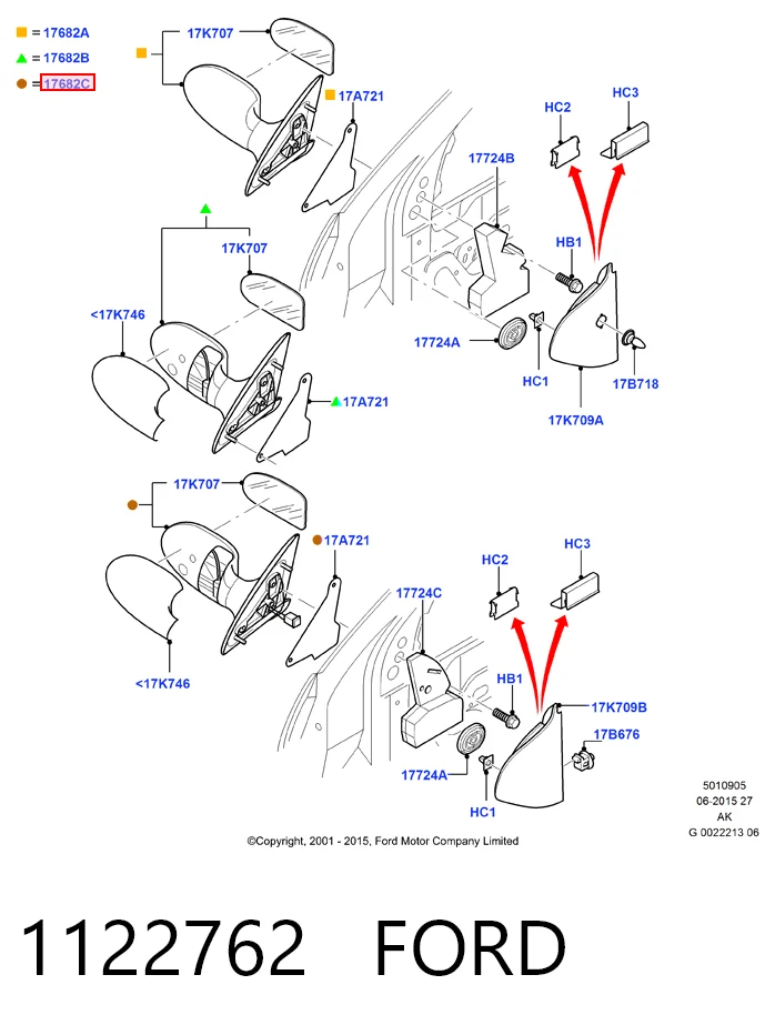 Купити Дзеркало праве Ford Focus I DAW, DBW
