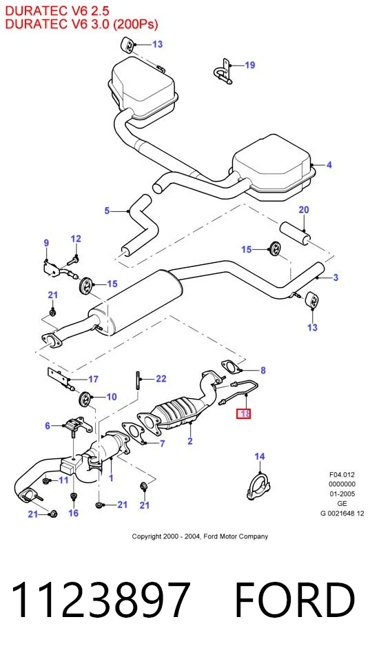 1123897 Ford Лямбдазонд, датчик кисню до каталізатора
