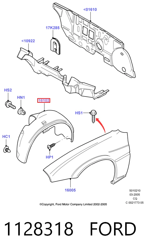 Купити Підкрилок передній лівий Ford Ka  RBT